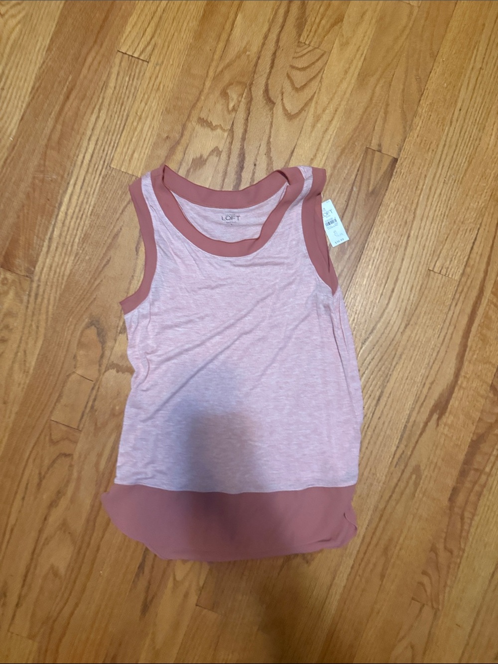 LOFT Pink & Dusty Rose Layered Tank Top